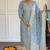 Chanderi visocse ready made kurta sen in light blue