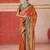 art silk woven work orange saree