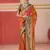 art silk woven work orange saree