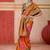 art silk woven work orange saree