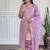 Lavender color chanderi sttiched kurta set