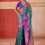 art silk woven work teal saree