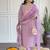Lavender color chanderi sttiched kurta set
