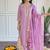 Lavender color chanderi sttiched kurta set