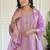 Lavender color chanderi sttiched kurta set