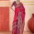 art silk woven work rani pink saree