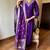 Dark purple chanderi silk embroidered kurta set