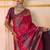 art silk woven work rani pink saree