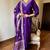 Dark purple chanderi silk embroidered kurta set
