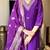 Dark purple chanderi silk embroidered kurta set