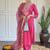 Pink gadhaval fabric  sttiched kurta set