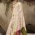 Cotton blend woven cream saree