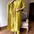 Mustard silk embroidered straight sttiched suit