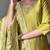 Mustard silk embroidered straight sttiched suit