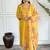 Yellow color chanderi embroidered straight suit