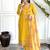Yellow color chanderi embroidered straight suit