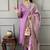 Lavender embroidered chanderi kurta set
