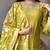 Parrot green embroidered chanderi kurta set