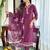 Wine chanderi sttiched straight suit