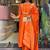Orange color chanderi viscose sttiched kurta set