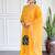 Yellow viscose chanderi sttiched suit