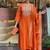 Chanderi embroidered kurta set in orange