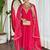 Chanderi embroidered kurta set in rani pink