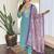 Sky blue viscose chanderi embroidered ready made kurta set