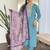 Sky blue viscose chanderi embroidered ready made kurta set