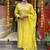 Yellow chanderi sttiched straight suit