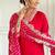 Red chanderi embroidered ready made suit