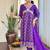 Purple chanderi embrodiered ready made anarkali suit