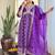 Purple chanderi embrodiered ready made anarkali suit