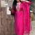 Rani pink viscose chanderi embroidered ready made kurta set