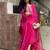 Rani pink viscose chanderi embroidered ready made kurta set