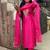 Rani pink viscose chanderi embroidered ready made kurta set