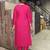 Rani pink viscose chanderi embroidered ready made kurta set