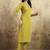 Mustard chanderi  silk embroidered ready made kurta set