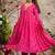 Rani pink muslin silk ready made anarkali kurta set