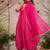 Rani pink muslin silk ready made anarkali kurta set