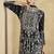Black chinon silk embroidered work palazzo suit