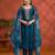 Teal blue vichitra silk embroidered semi sttiched kurta set
