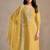 Yellow organza embroidered salwar suit