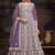 Purple net embroidered anarkali salwar kameez