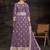 Purple net embroidered anarkali salwar kameez