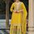 Chinon embroidered palazzo suit for yellow 