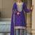 Chinon embroidered palazzo suit for purple 