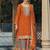 Chinon embroidered palazzo suit for orange 