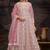Light pink net embroidered anarkali salwar kameez