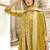 Mustard georgette silk anarkali suit
